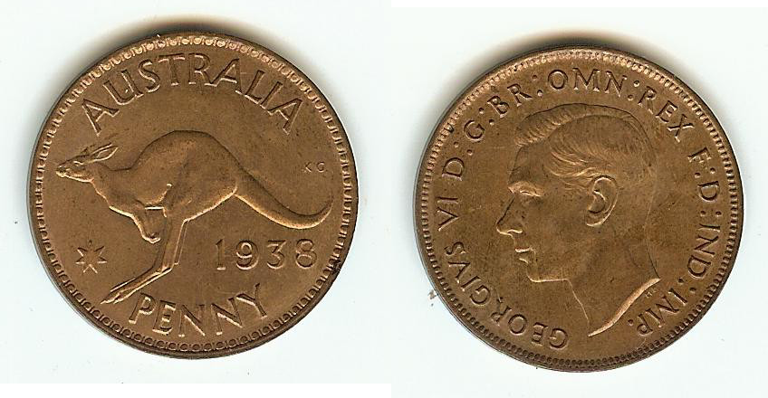 Australian Penny 1938 Choice Unc+
